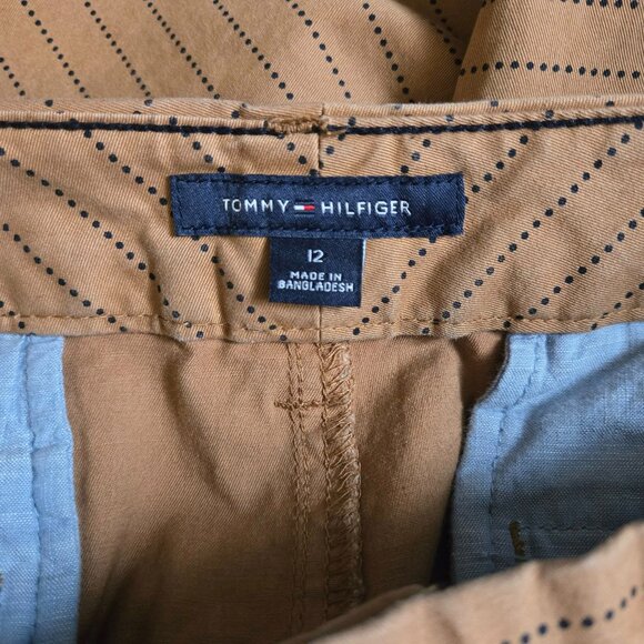 Tommy Hilfiger Hampton Slim Chino Pants Tan Dot Stripe Size 12 - Picture 4 of 6